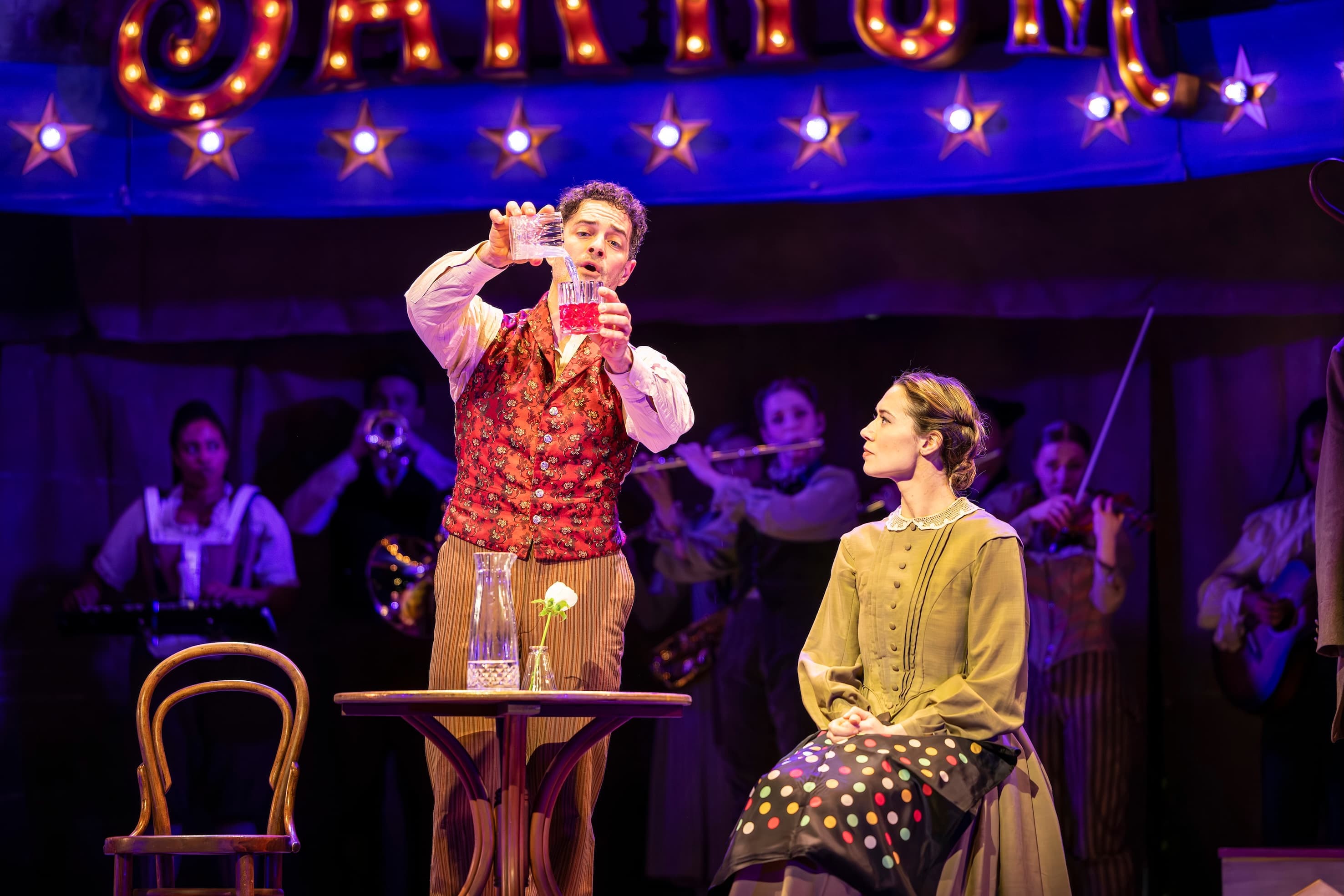 Image preview for Lee Mead (P.T Barnum) and Monique Young (Charity) - Barnum UK Tour - Photo credit Pamela Raith - 081 (1)